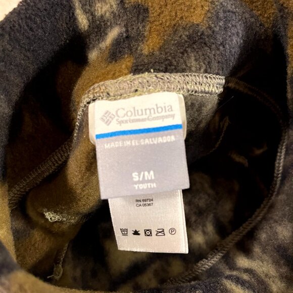 Columbia Beanie Fleece Hat Cap Youth S/M Camo Boy Girl - Picture 4 of 4
